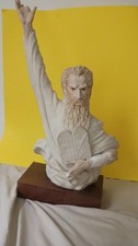 Moses The Law Giver Cybis Signed Porcelain  #294 Figurine, Wood Base  Needs TLC picture
