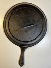 Antique c1880–1900 No. 7 Gate Mark Cast Iron Skillet Pan Fancy Handle Heat Ring picture