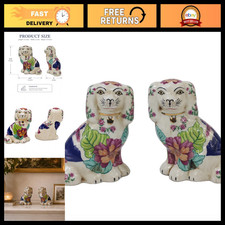 Handmade Vintage Dog Figurine Set of 2 - Porcelain Animal Statues for Home Decor picture