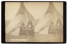 Cheyenne Native American Indians WR Cross Cabinet Sized Stereoview picture