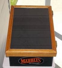 VTG Marble's Outdoors Glass Wood Frame Pocket Knife Store Counter Display Case picture