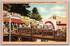Weirs Beach Boardwalk NH~c1940s UNPTD Lake Winnipesaukee New Hampshire Postcard picture