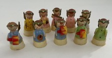 10 VTG 1950s Miniature Celluloid Angel Christmas Figurines Holiday Lot picture