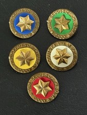 5 VINTAGE GIRL SCOUT 2000 MILLENIUM MEMBERSHIP PINS/STARS-ALL LEVELS picture