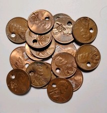 One (1) RANDOM PUNCHED & STAMPED MASONIC LINCOLN CENT  picture