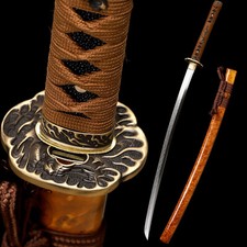 Polished  Japanese Samurai Katana Sword L6 Steel Clay Tempered Real Hamon picture