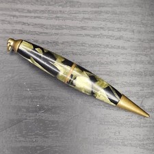 Vintage Sheaffer Balance Green Marble Celluloid Gold Trim Pencil 1930s Mini picture
