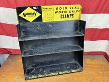 1960's Murray Auto Parts SHELF DISPLAY Gold Seal Worm Drive Clamps 16.25