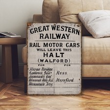 Vintage Style Rare Great Western Railways GWR Station Sign picture