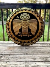 Antique Handmade Medieval Athenian Owl Authentic Greek Hoplite Shield Armor Gift picture