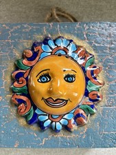 Vintage Talavera Sun Face – Hand Painted Mexican Ceramic Wall Art picture
