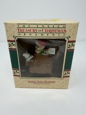 1988 Enesco Santa and Mouse Christmas Hanging Ornament NORTH POLE DEADLINE picture