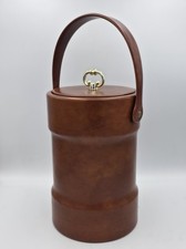 vintage Georges Briard brown faux leather ice bucket picture