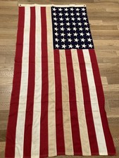 Vintage 48 Star American Flag Cotton Bunting Sewn Stars 80
