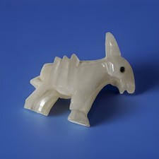 Vintage miniature 2” hand carved Onyx stone donkey figurine picture