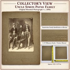 Antique c1890s Uncle Simon Payne Family Portrait G.H. Williamson Trenton MO picture