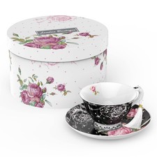 London Boutique Japanese Ceramic Tea Black 4inches 7oz Vintage Bamboo Handle picture