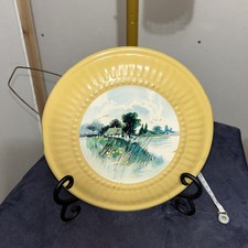 VINTAGE 8.25” SEASCAPE CHIMNEY FLUE COVER Tin picture