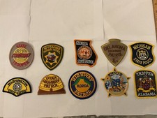 State Law Enforcement patches All different 10 piece set. All new.Hat Size Patch picture