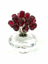2002 Swarovski Crystal Vase of Roses w/ 15 Red Roses and Rhodium Stems SCS Mint picture