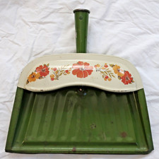Vintage 1970s JV Reed Metal Dustpan Green Floral Country Cottagecore Decor 12