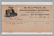 Vintage 1900 Scranton PA Billhead Invoice Fig Newtons Steam Bakery Confectionery picture