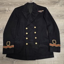VTG 30s 40s WWII Royal Canadian Navy Officer Dress Tunic Jacket Canada Wool 42R picture