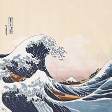 Furoshiki (Wrapping Cloth) 70cm Wide,  Ukiyo-e   Hokusai's 