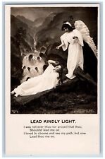 Bamforth Postcard RPPC Photo Angel Woman Lead Kindly Light 1907 Posted Antique picture