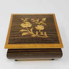 Reuge Music Box Italy Inlaid Wood Marquetry Footed You Light Up My Life picture