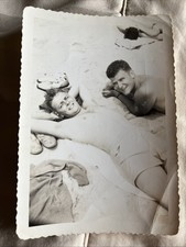 1946 Asbury Park Photo- Two Buff buds at the beach Hunks In Trunks Affectionate picture