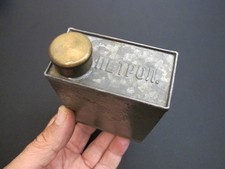 Vtg “NETPON” Rectangular Pocket Oiler/Oil Can Brass Cap/Spout Antique Rare Tool picture