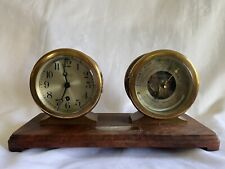 CHELSEA SHIP’S KEY CLOCK & HALOSTERIC BAROMETER SET on ROSEWOOD BASE, Working picture