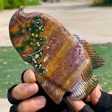 172G Amazing natural marine jasper crystal carving fish jasper aura stone picture