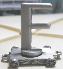 LETTER F FORT PEWTER - LASTING EXPRESSIONS PEWTER TRAIN CAR Vintage Miniature.  picture