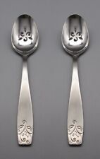 Oneida Stainless Florence Slotted Serving Spoons - Set of Two New picture