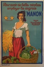 1930s Original French Fertilizer Poster, Engrais Manon picture