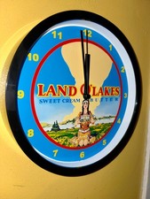 Land O Lakes Butter Grocery Store Kitchen Diner Wall Clock Advertising Sign picture