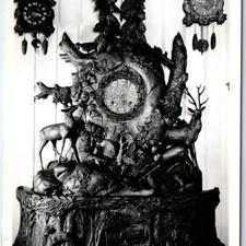 c1930s Spillville IA Old Swedish Clock RPPC Postcard Billy Brothers Wood Carving picture