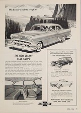 1954 Print Ad Chevrolet Delray Club Coupe,Corvette & Two-Ten Station Wagon Chevy picture