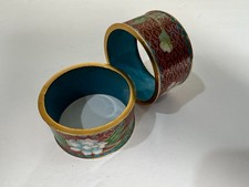 Vintage Chinese Cloisonne Napkin Rings, Set of 2  Enamel picture