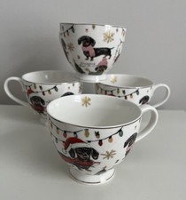 4 Holiday Christmas Dachshund Teacups Dachshund Through The Snow Merry Woofmas picture