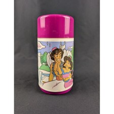 Vintage Disney Aladdin Jasmine Rajah Insulated Lunch Bottle 8oz Cup Lid No 118 picture