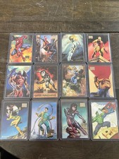 12-Card Lot Marvel Masterpieces 1996 Boris & Julie. Spider-Man, Rogue, Hulk picture