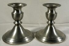 Pair of Web Pewter Weighted Candlesticks Candle Holders 4.5” Tall Set Of 2 picture