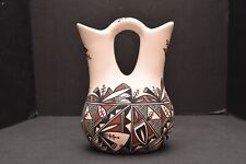 VTG Acoma Pueblo GEO Fine Line Pottery Wedding Vase Jar JUG 7.5