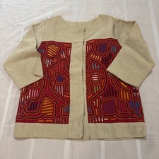 Hand-made Mola Textile Panama San Blas South American Art Jacket Multicolor S/M picture