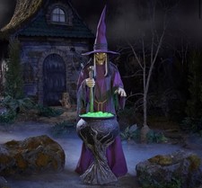 Brewing Witch 8 FT Wicked Woods Animated LED Halloween Decoration Outdoor Yard picture