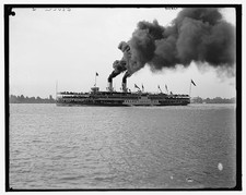 Photo:Detroit Mich Str Tashmoo Steamboat Riverboat 1900s Smoke On River picture