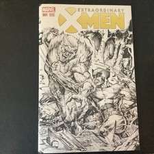 Original Art Sabertooth X-Men Blank Extraordinary X-Men#1;2016;COA Sept 2020 picture